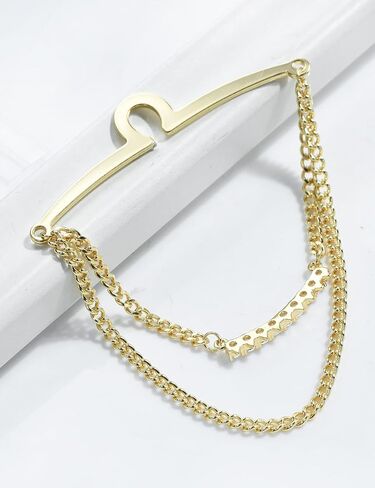 Men's Tie Clips Tie Chain with Charm Cravat Collar Pins Link Style Tie Chain with Gift Box in Kuwait