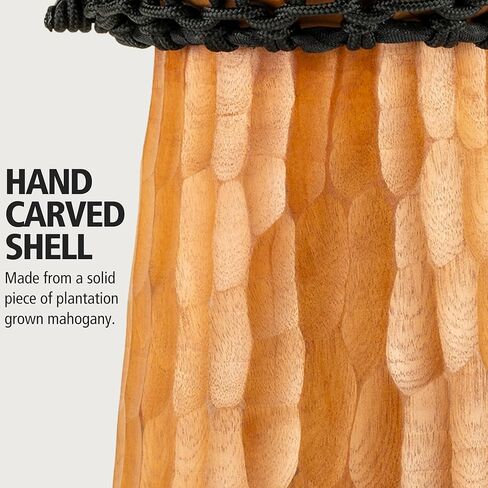 Meinl Percussion Djembe Hand Drum Circle Instrument، سلسلة عناوين الماهوجني المنحوتة - غير مصنوعة في الصين - حبال نسج مالي الأفريقية، ضمان لمدة عامين، نيل، متوسط ​​(HDJ4-M) in Kuwait