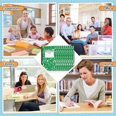 Fainne 100 Pack A5 Composition Notebooks Bulk Wide Ruled Composition Notebook College Ruled Composition Notebooks Marble Covers Composition Notebook for Student Classroom Office Supplies (Green) in Saudi Arabia