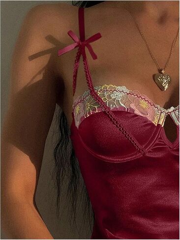 Milumia Women's Satin Silk Floral Lingerie Nightgown and Panty Sets in Saudi Arabia