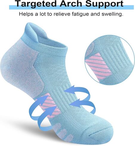Ankle Socks Women Running Athletic Cushioned Socks 6 Pairs in Saudi Arabia
