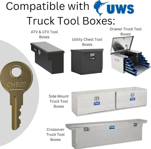 CH510 Replacement Key for Truck Tool Boxes and RV Compartments Marked CH-510-1 Robby’s Cloud Keychain Included (1-Pack) - Key Color May Vary in Saudi Arabia