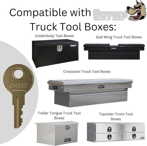 CH510 Replacement Key for Truck Tool Boxes and RV Compartments Marked CH-510-1 Robby’s Cloud Keychain Included (1-Pack) - Key Color May Vary in Saudi Arabia