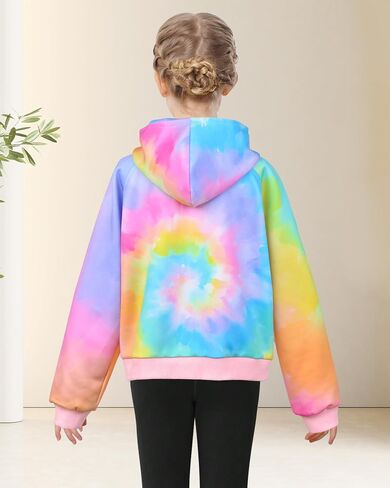 Girls Half Zip Hoodies Sweatshirts for 6-12Y Casual Collar Crop Tops Long Sleeve Pullover with Pockets Thumb Hole in Saudi Arabia