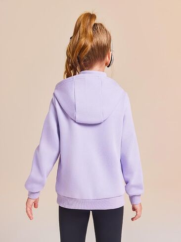 Haloumoning Girls Half Zipper Pullover Hoodies Kids Cute Loose Long Sleeve Sweatshirt Tops with Pocket 7-14 Years in Saudi Arabia