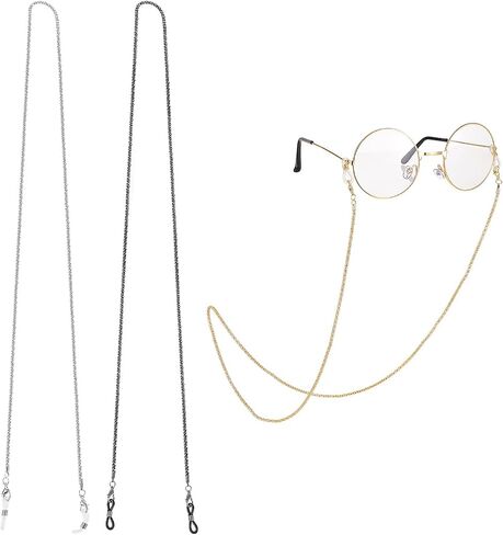 3Pcs Metal Eyeglasses Chain, Hollow Glasses Strap Holder Stylish Eyeglass Chain for Sunglasses Reading Glasses Women in Saudi Arabia