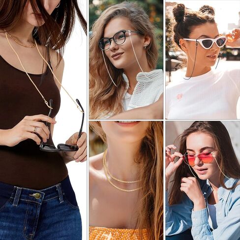 3Pcs Metal Eyeglasses Chain, Hollow Glasses Strap Holder Stylish Eyeglass Chain for Sunglasses Reading Glasses Women in Saudi Arabia