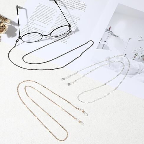 3Pcs Metal Eyeglasses Chain, Hollow Glasses Strap Holder Stylish Eyeglass Chain for Sunglasses Reading Glasses Women in Saudi Arabia