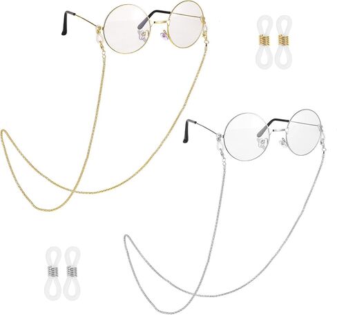 2pcs Glasses Chain for Women Eye Glasses Holders Around Neck Elegant Eyewear Retainer Chain Metal Eyeglasses Chain in Saudi Arabia