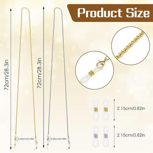 2pcs Glasses Chain for Women Eye Glasses Holders Around Neck Elegant Eyewear Retainer Chain Metal Eyeglasses Chain in Saudi Arabia