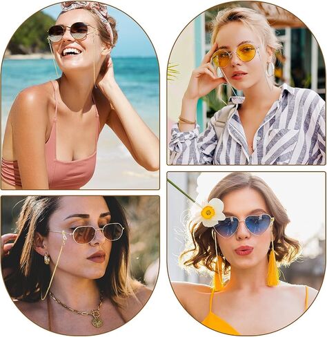 2pcs Glasses Chain for Women Eye Glasses Holders Around Neck Elegant Eyewear Retainer Chain Metal Eyeglasses Chain in Saudi Arabia