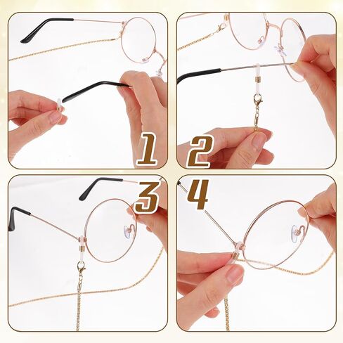 2pcs Glasses Chain for Women Eye Glasses Holders Around Neck Elegant Eyewear Retainer Chain Metal Eyeglasses Chain in Saudi Arabia