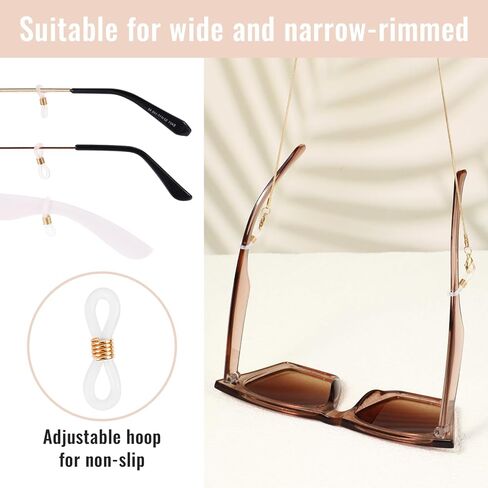 4Pcs Metal Eyeglasses Chain, Glasses Strap Holder Eye Glasses Holders Around Neck for Sunglasses Reading Glasses Women Men(rose gold,black, gold, silver) in Saudi Arabia