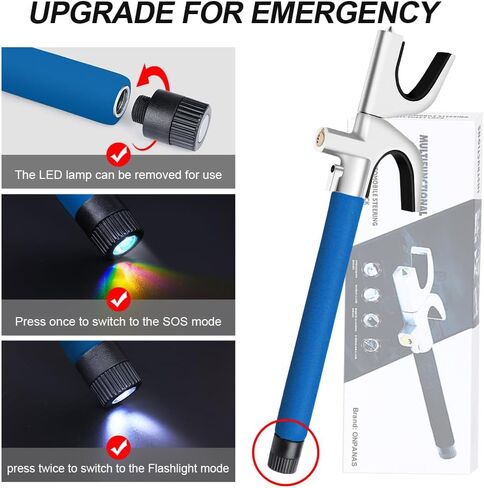 4-in-1 Steering Wheel Lock with Emergency Hammer,Flashlight/SOS LED Light,Seat Belt Cutter,2 Keys Retractable Steering Lock,Universal Vehicle Anti-Theft Lock for Car/Truck/SUV/Van(Black) in Saudi Arabia