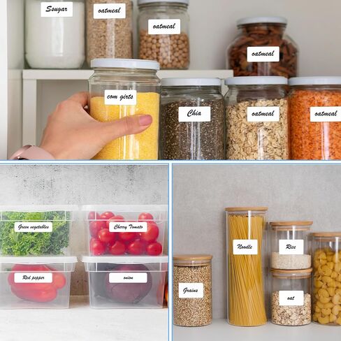 10Sheets Removable White Labels for Jars, Waterproof Reusable Blackboard Stickers Small Labels for Food Containers with 2 Liquid Chalk Markers for Organization Kitchen Pantry Office(White) in Saudi Arabia