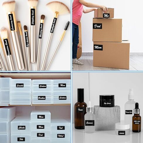 10Sheets Removable White Labels for Jars, Waterproof Reusable Blackboard Stickers Small Labels for Food Containers with 2 Liquid Chalk Markers for Organization Kitchen Pantry Office(White) in Saudi Arabia