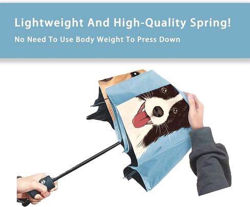 Auto-Open Compact Umbrella | Lightweight Hand-Drawn Pet Design | Easy to Collapse with Premium Spring | UPF50+ Sun Protection | 12.4oz Portable Daily and Travel Umbrella in Saudi Arabia