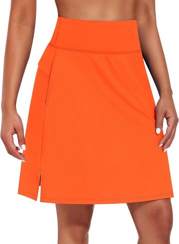Knee Length Skorts Skirts for Women with Shorts High Waist Golf Skirt 20" Tennis Skirt Athletic Skort with Pockets in Saudi Arabia