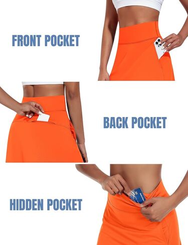 Knee Length Skorts Skirts for Women with Shorts High Waist Golf Skirt 20" Tennis Skirt Athletic Skort with Pockets in Saudi Arabia