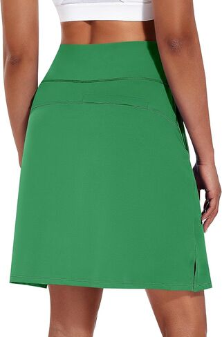 Knee Length Skorts Skirts for Women with Shorts High Waist Golf Skirt 20" Tennis Skirt Athletic Skort with Pockets in Saudi Arabia