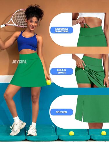 Knee Length Skorts Skirts for Women with Shorts High Waist Golf Skirt 20" Tennis Skirt Athletic Skort with Pockets in Saudi Arabia