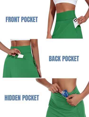 Knee Length Skorts Skirts for Women with Shorts High Waist Golf Skirt 20" Tennis Skirt Athletic Skort with Pockets in Saudi Arabia