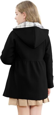 Betusline Girls' Dress Coat, Kids Hoodie Wool Blend Coats Fall Winter Outerwear Peacoat,2-14 Years in Saudi Arabia
