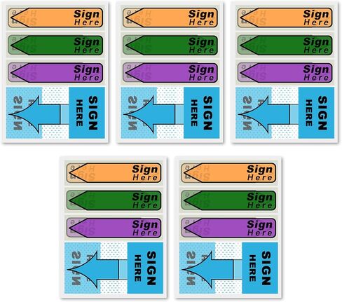 500pcs Stickers(5 Pack) Sign Here Labels, Initial Here Flags Stickers Sign Here Sign and Date Here Tabs Signature Message Tags with Dispenser Arrow Labels for School Office (Blue 1) in Saudi Arabia