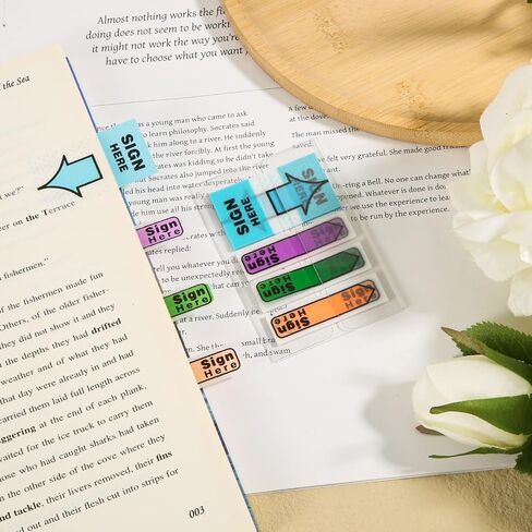 500pcs Stickers(5 Pack) Sign Here Labels, Initial Here Flags Stickers Sign Here Sign and Date Here Tabs Signature Message Tags with Dispenser Arrow Labels for School Office (Blue 1) in Saudi Arabia