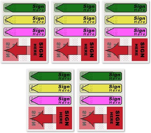 500pcs Stickers(5 Pack) Sign Here Labels, Initial Here Flags Stickers Sign Here Sign and Date Here Tabs Signature Message Tags with Dispenser Arrow Labels for School Office (Blue 1) in Saudi Arabia