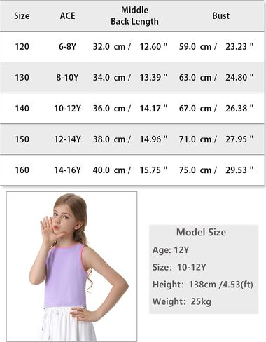 Sykooria Girls Athletic Tank Tops Basic Sleeveless Round Neck Shirts Cute Dance Crop Tops 6-16Y for Sports Yoga Workout Tops in Saudi Arabia