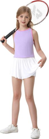 Sykooria Girls Athletic Tank Tops Basic Sleeveless Round Neck Shirts Cute Dance Crop Tops 6-16Y for Sports Yoga Workout Tops in Saudi Arabia