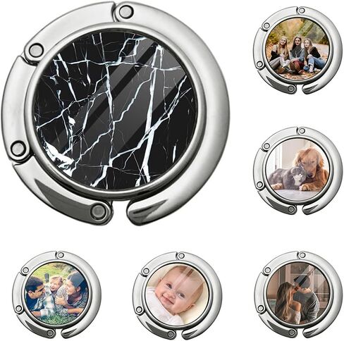 Customized Portable Handbag Hangers, Custom Purse Hanger, Upload Your Own Design, Photo Text Logo, Gift for Adult Men Women, Marble, 1.77"x1.77" in Saudi Arabia