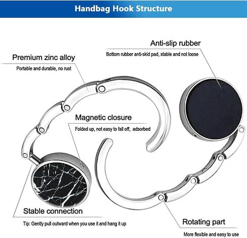 Customized Portable Handbag Hangers, Custom Purse Hanger, Upload Your Own Design, Photo Text Logo, Gift for Adult Men Women, Marble, 1.77"x1.77" in Saudi Arabia