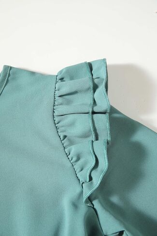 Teen Girls Double Ruffle Sleeve Dresses Fall High Low Hem Kids Outfits 6-15 Years in Saudi Arabia