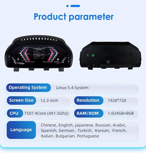 12.3 inch Digital Dash Instrument Cluster for BMW 5/6/7/X3/X4/X5/X6 Series, F01 F02 F03 F04 F06 F07 F10 F11 F15 F16 F18 F25 F26 Digital Cluster Instrument Speedometer Replacement (5 Series) in Saudi Arabia