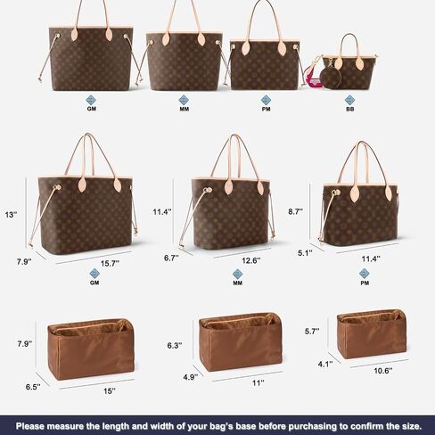 ملحق منظم محفظة من النايلون المقاوم للماء لـ LV Neverfull مع حقيبة بسحاب وحامل أكواب (أسود، MM، الجيل 2) in Kuwait
