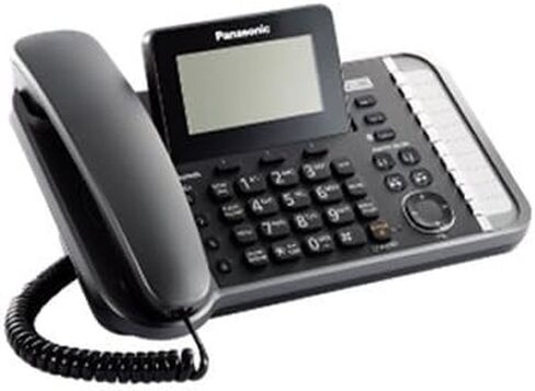 باناسونيك KX-TG9582B + 1 KX-TGA950B ​​2-Line DECT 6.0 نظام 3 اتجاهات لعقد المؤتمرات مع معرف المتصل وتقليل الضوضاء، هاتف سلكي/لاسلكي in Saudi Arabia
