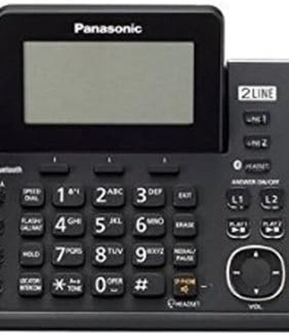باناسونيك KX-TG9582B + 1 KX-TGA950B ​​2-Line DECT 6.0 نظام 3 اتجاهات لعقد المؤتمرات مع معرف المتصل وتقليل الضوضاء، هاتف سلكي/لاسلكي in Saudi Arabia