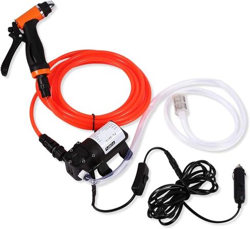 Electrical Washer Kit, 12V Car Wash Pump Easy to use Portable High Pressure Self-Priming Quick Car Rinse Set for Auto RV Marine Home Garden and in Saudi Arabia