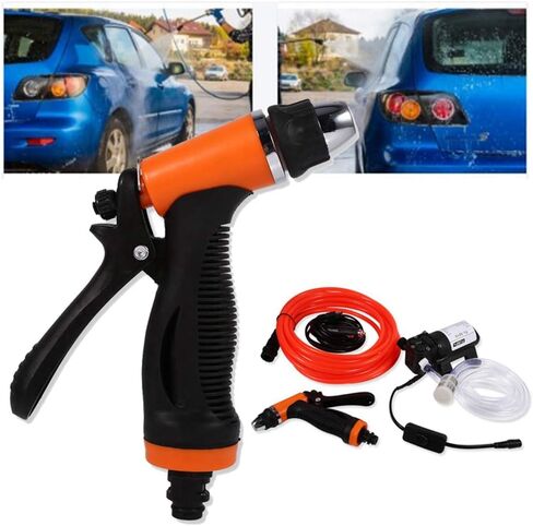 Electrical Washer Kit, 12V Car Wash Pump Easy to use Portable High Pressure Self-Priming Quick Car Rinse Set for Auto RV Marine Home Garden and in Saudi Arabia