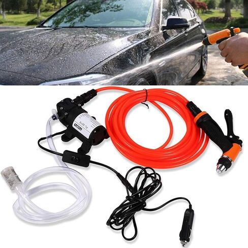 Electrical Washer Kit, 12V Car Wash Pump Easy to use Portable High Pressure Self-Priming Quick Car Rinse Set for Auto RV Marine Home Garden and in Saudi Arabia
