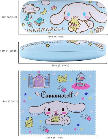 أنيمي ميلو القرفة الكلب الكرتون النظارات حالة هارد شل النظارات القضية مع نظارات القماش المحمولة واقية in Kuwait