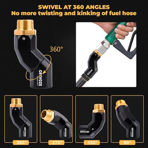 2PCS 3/4 Inch NPT Fuel Hose Nozzle Swivel - Multi Plane 360° Rotating Connector for Fuel, Water, Diesel, Gasoline, Kerosene Transfer Pumps, Tanks, and Nozzles in Saudi Arabia