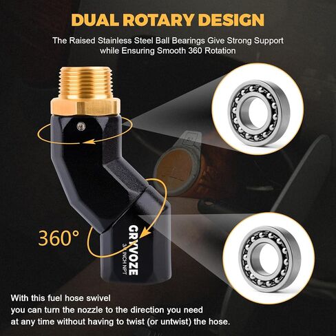 2PCS 3/4 Inch NPT Fuel Hose Nozzle Swivel - Multi Plane 360° Rotating Connector for Fuel, Water, Diesel, Gasoline, Kerosene Transfer Pumps, Tanks, and Nozzles in Saudi Arabia
