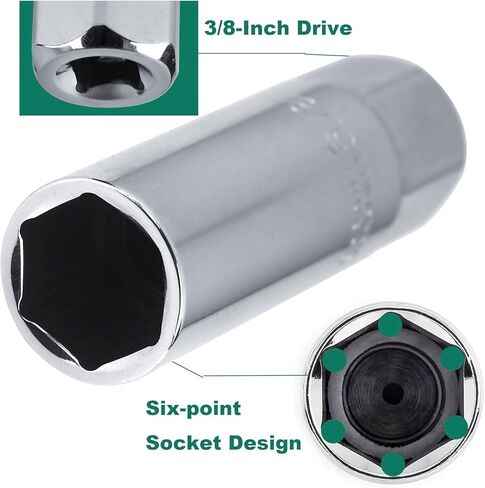 3/8 "محرك شرارة التوصيل مجموعة مقابس ، معيار SAE 5/8 13/16 بوصة المعالجة الحرارية الكروم الفاناديوم الصلب شرارة التوصيل أداة إزالة الصواميل مجموعة in Kuwait