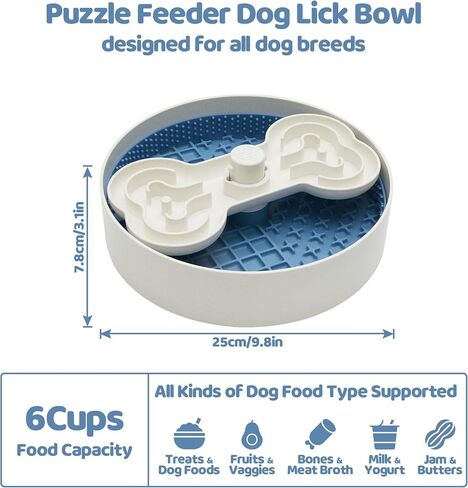 Dog Bowls for Small Dogs,Slow Feeder Dog Bowls for Dry, Wet and Raw Food, Dog Puzzle Feeder with Slow Feeder Insert, Puppy Bowls 7.5 Inch, Green in Saudi Arabia