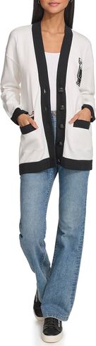 KARL LAGERFELD Women's Varsity Logo Cardigan with Patches in Saudi Arabia