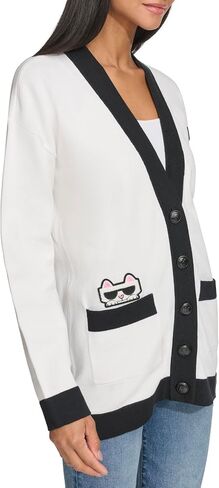 KARL LAGERFELD Women's Varsity Logo Cardigan with Patches in Saudi Arabia