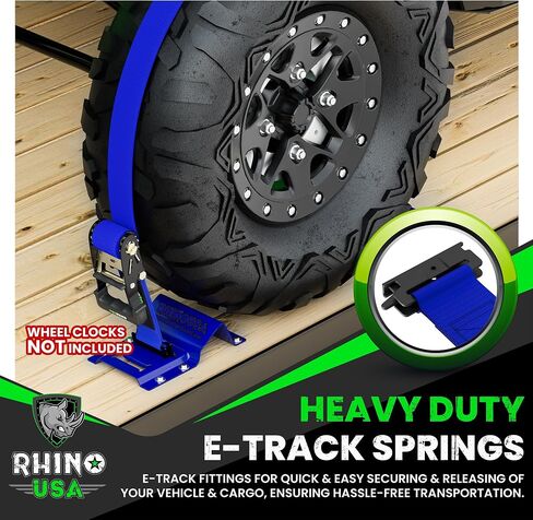 أشرطة ربط السقاطة من Rhino USA E (قوة كسر 4,500 رطل) - تتضمن (4) أربطة ربط eTrack ممتازة مقاس 2 × 16 بوصة - نظام حزام شحن eTrack شديد التحمل للمقطورة والشاحنة وSxS وATV (أسود) in Saudi Arabia